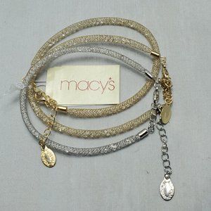 Macy's gold / silver coil 3pc bracelet set